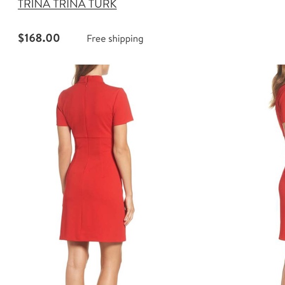 NWT- Trina Turk Campari Red Choker Dress, 6 - Picture 8 of 13